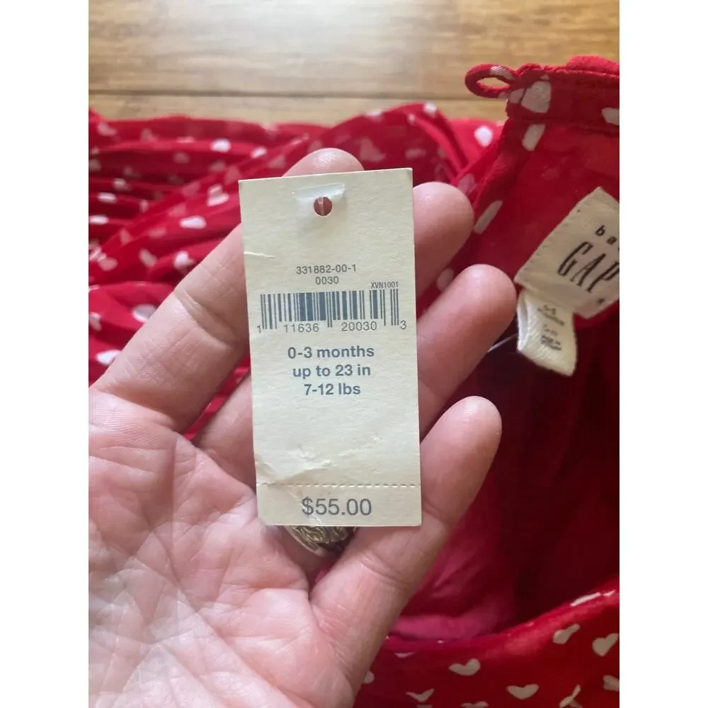 NWT Gap Red Baby Girl Outfit, Size 0-3M